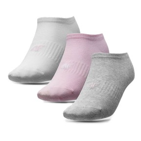 4F F097 Girls Casual Ankle Socks, 3-Pack, Multicolour 3