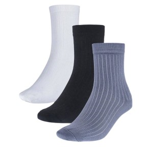 4F USOCU258 Kids Casual Crew Socks 3-Pack, Multicolor