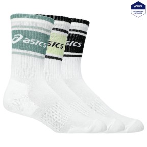 Asics 3 Pack Asics Logo Crew Socks, Multi Colors