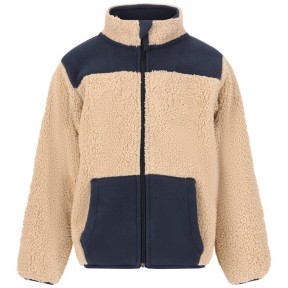 ZigZag Dotson Teddy Kids Fleece Jacket, Beige/Navy