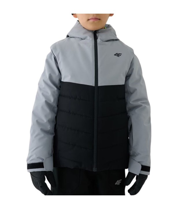 4F TTJAM535 Boy's Technical Ski Jacket, Grey