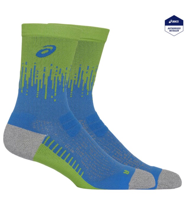 Asics Performance Run Socks Crew, Waterscape/Electric Lime