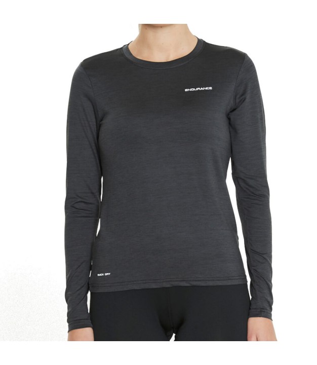 Endurance Maje Women's Melange L-S Tee, Black