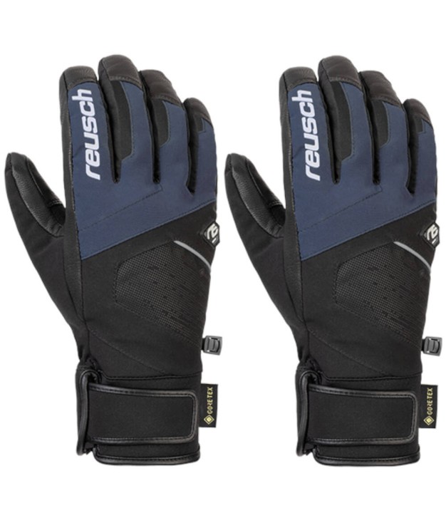 Reusch Beat GTX Men's Alpine Ski Gloves, Black/Blue